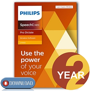 Philips LFH4412/02 SpeechExec Pro Dictate V11 Software 2 Year License - Instant Download