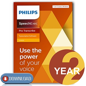 Philips LFH4512/00 SpeechExec Pro Transcribe V11 Software - 2 Year License - Instant Download