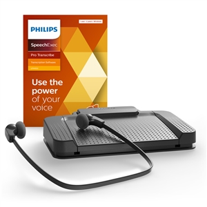 Philips LFH7277/08 Digital Transcriber with SpeechExec Pro Transcribe V11 Software (2 Year License)
