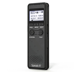 Speak-IT Premier Password Protected Digital Voice Recorder with Built-in Loudspeaker 8GB