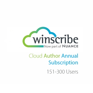 Nuance Winscribe Cloud Author Annual Subscription (151-300 Users)